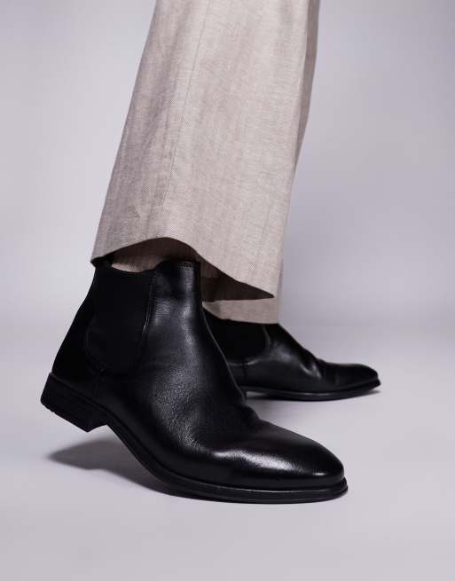 Botines Chelsea negros de cuero Oscar de WALK LONDON, 4 de 4