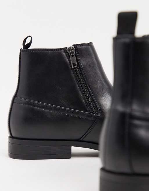 Botines Chelsea negros de cuero sintético con cremalleras de ASOS DESIGN, 2 de 4