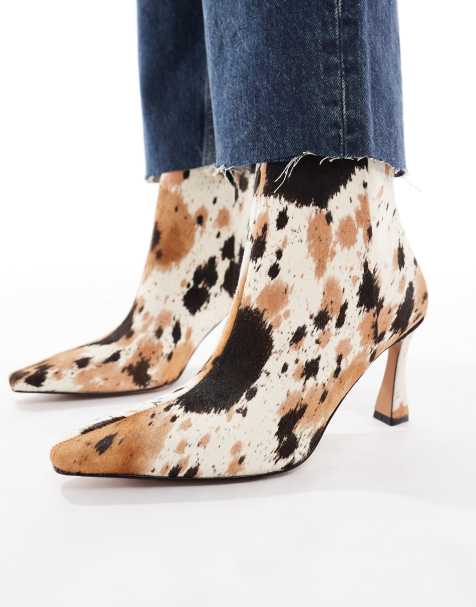 Botines con tacón bajo y diseño efecto piel de vaca Bambi de schuh - view 1