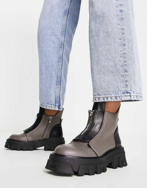 Botas grises planas online mujer