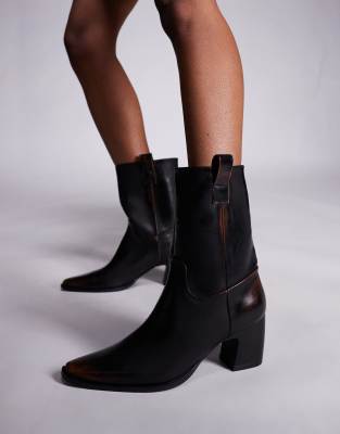 Botines marrones con tacón curvado Layleigh de Public Desire - view 1