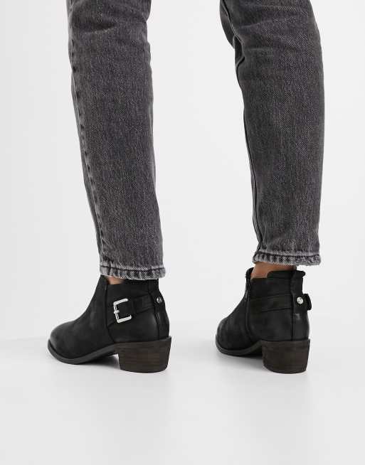 Botines con tacón medio de cuero de Dune London Fit | ASOS