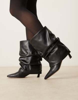 Botines negros de caña holgada sin cierres Cambria de ASOS DESIGN