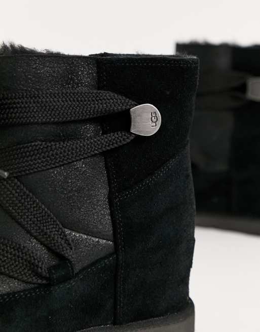 Botines negros cordones con diseño clásico de UGG