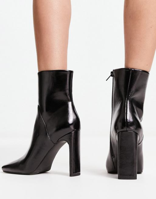 Botines negros de tac n alto Embassy de ASOS DESIGN