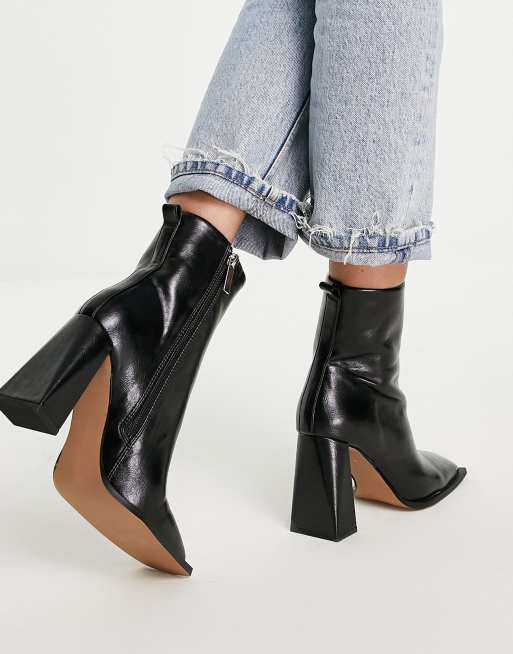 abrigo Centrar Marty Fielding Botines negros de tacón alto Excel de ASOS DESIGN | ASOS