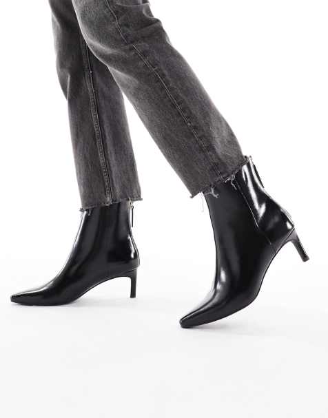 Botines negros de tacón bajo Ellie de London Rebel - view 1