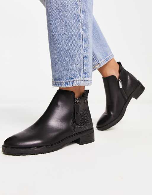 Botines negros de tacón con cremallera lateral XTI | ASOS