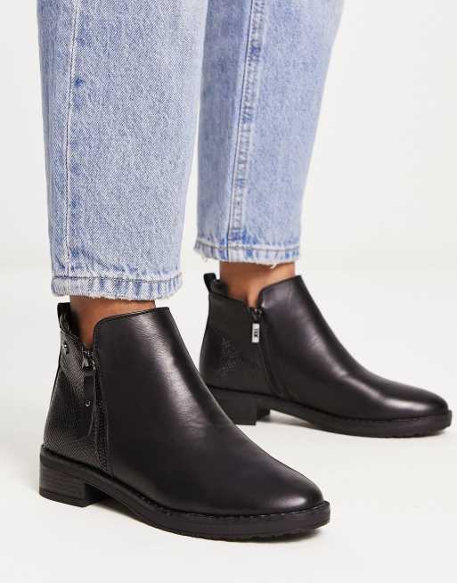 Botines negros de tacón con cremallera lateral XTI | ASOS