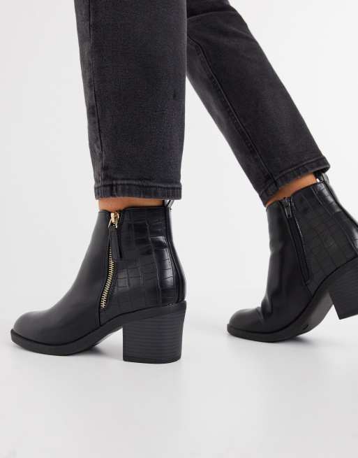 Botines negros de tacón medio con Amy Schuh | ASOS