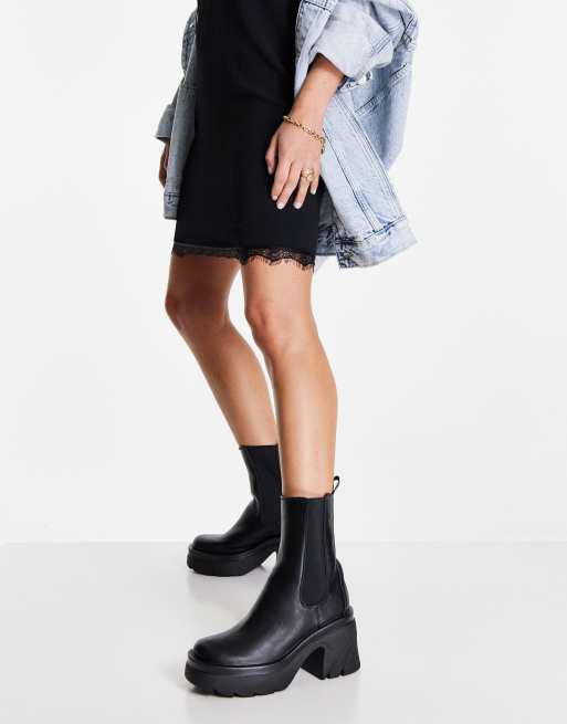 Botines negros de tacón medio con suela gruesa Stepup de Public Desire, 2 de 4