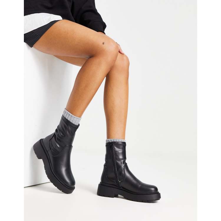 Botines negros estilo calcetín altos con gruesa de New Look | ASOS