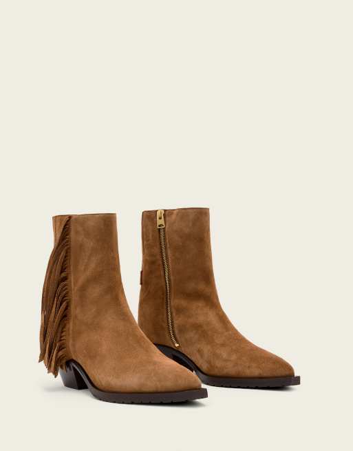 Botines tostados con flecos de ante Bazely de AllSaints, 2 de 4