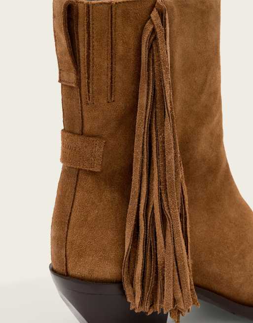 Botines tostados con flecos de ante Bazely de AllSaints, 4 de 4