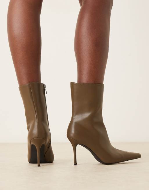 Botines verde oliva de tacones de aguja altos Bronco de RAID, 4 de 4
