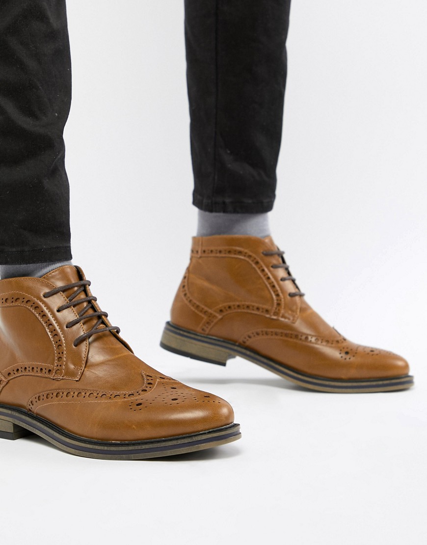 фото Ботинки броги new look-светло-коричневый