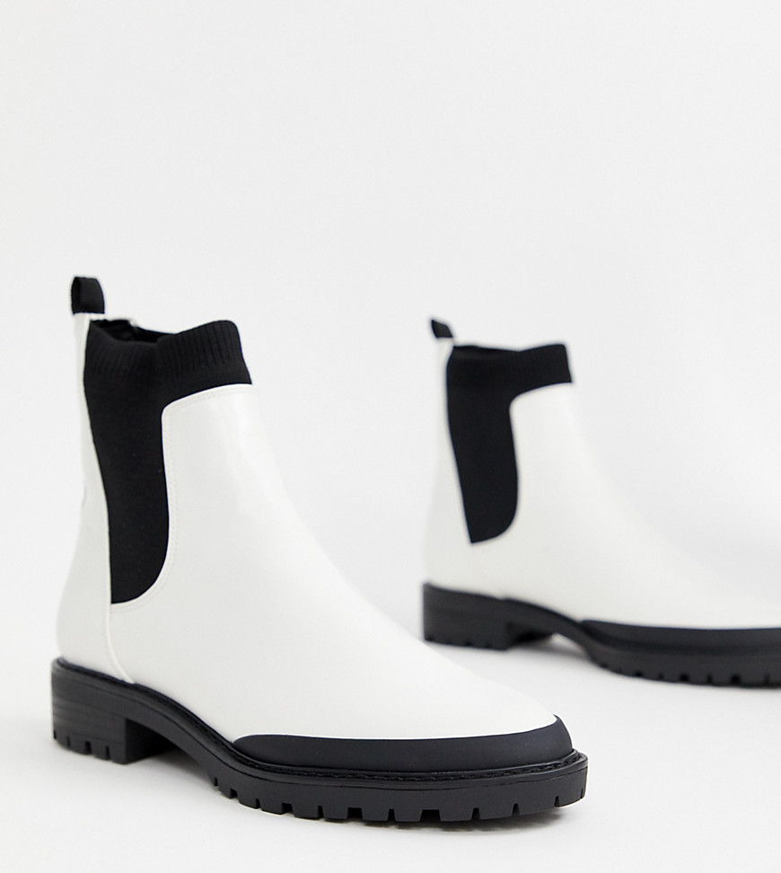 фото Ботинки челси с эластичными вставками по бокам stradivarius-белый