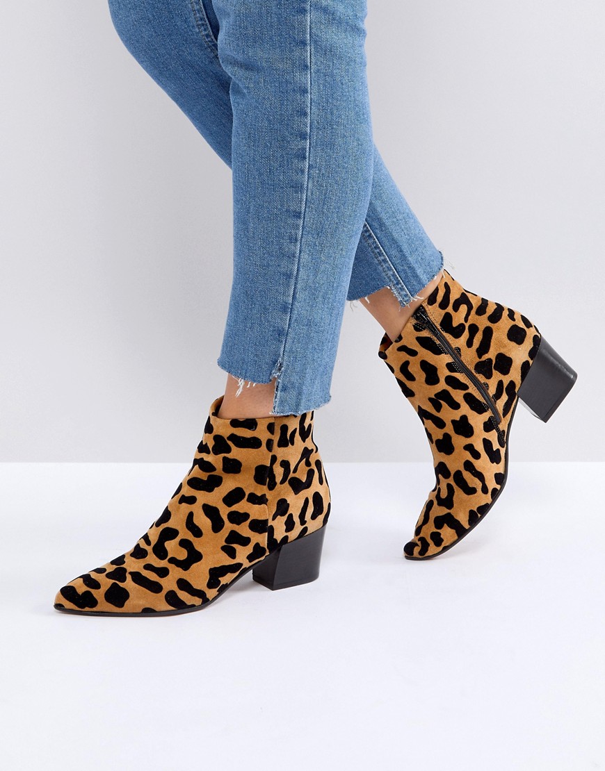 фото Ботинки с леопардовым принтом office-мульти