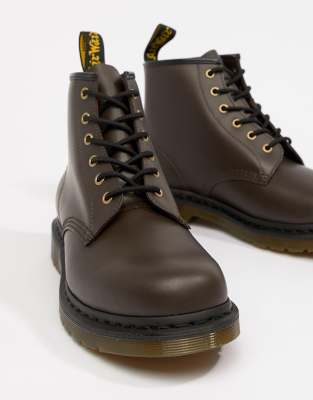 фото Ботинки шоколадного цвета с 6 парами люверсов dr martens 101-коричневый