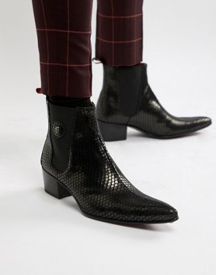 фото Ботинки со змеиным принтом jeffery west sylvian-черный
