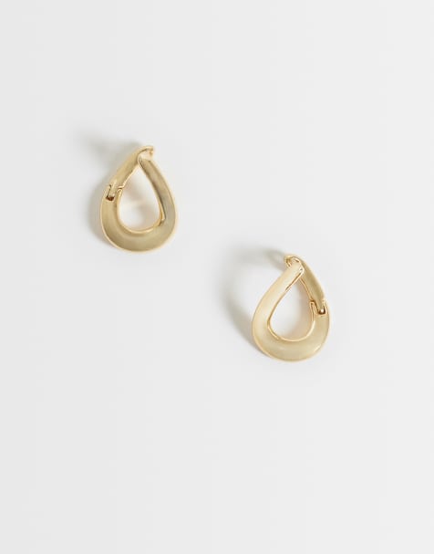 Boucles d'oreilles pendantes Mango dorées - view 1