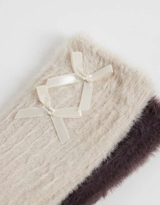 Boux Avenue 2 pack cosy rib socks in neutral / brown, 2 of 3