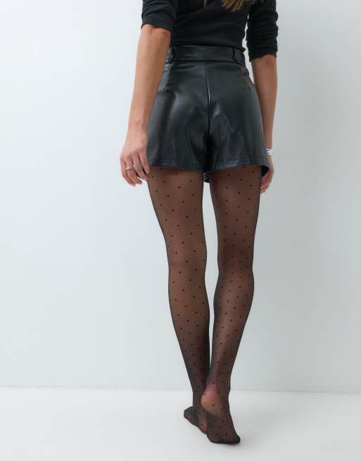 Boux Avenue 2 pack micro spot tights in black, 4 of 5
