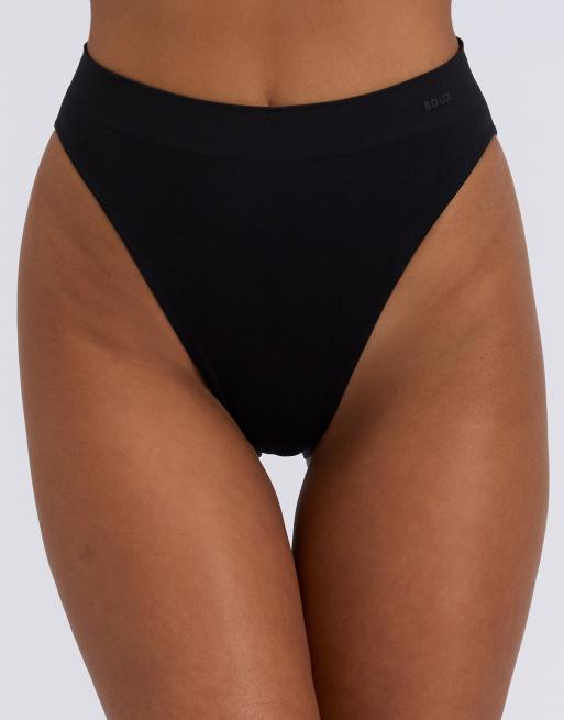Boux Avenue 3 pack brazilian knickers high leg seamfree underwear in black, 4 of 6