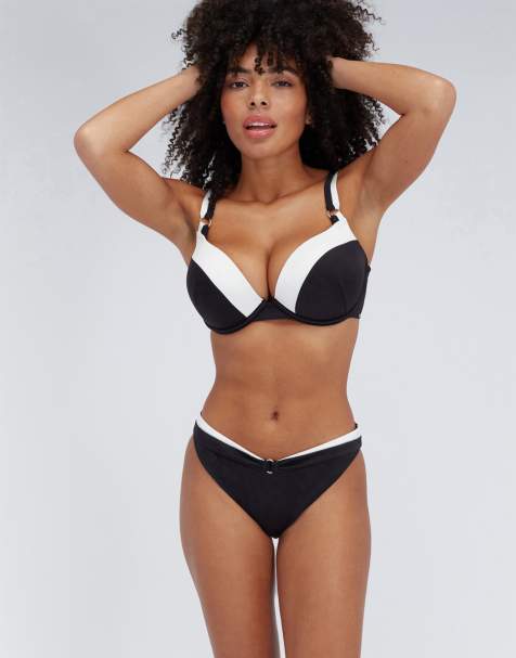 Boux Avenue Agadir push up bikini in black mix - view 1