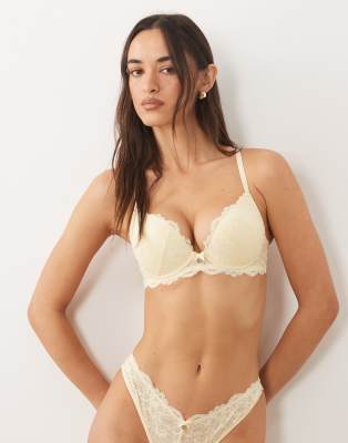 Boux Avenue Aliyah Padded Plunge Bra In Yellow