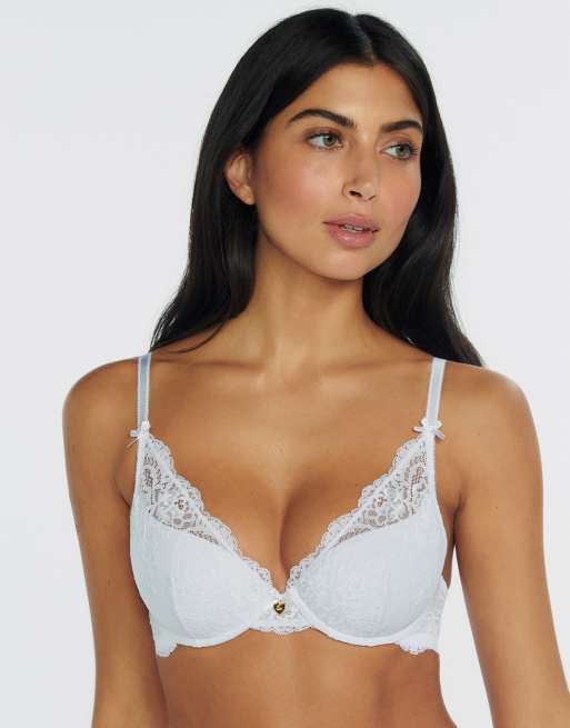 Boux Avenue Amber floral lace padded lingerie set in white, 3 of 3