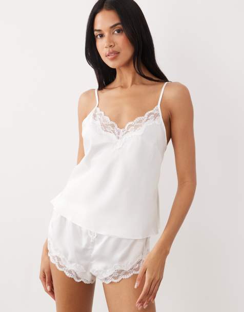 Boux Avenue – Amelia – Braut-Set aus Satin in Elfenbeinweiß mit Camisole - view 1