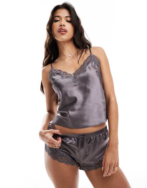 Boux Avenue – Amelia – Pyjama mit Camisole in Grau