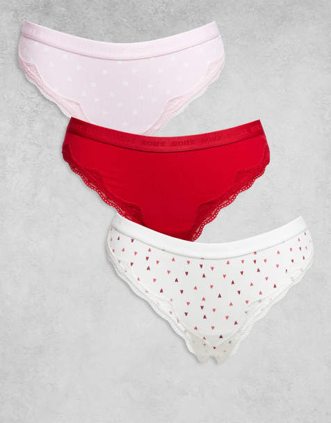 Boux Avenue Amiee 3 pack rib high leg thong in multi