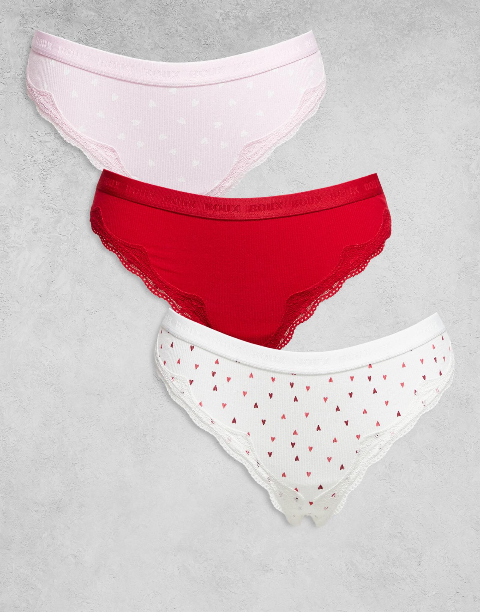 Boux Avenue Amiee, 3 упаковки стрингов в рубчик на высоких ножках из нескольких