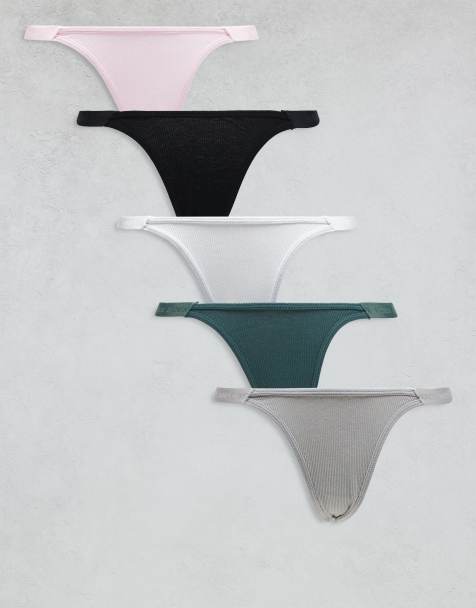 Boux Avenue Amiee 5-pack high leg thongs in multi - view 1