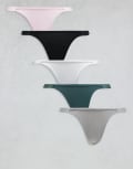 [Boux Avenue] Boux Avenue Amiee 5-pack of high leg lingerie thongs in multi 14 MULTI