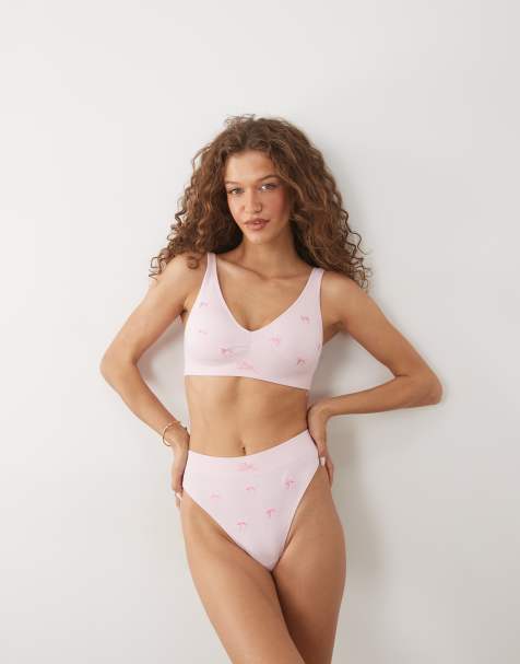 Boux Avenue - Brassière rosa arricciata sul davanti con fiocco ricamato - view 1