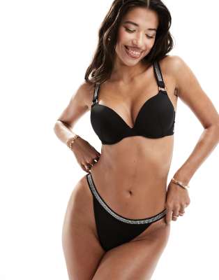 Boux Avenue - Capri - Brasilianische Bikinihose in Schwarz