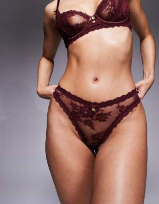 Boux Avenue Boux Avenue Carissa co-ord thong in burgundy-Red