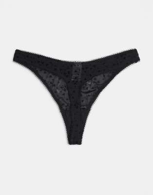 Boux Avenue Catie 3 Pack Heart Flock High Leg Thong In Multi