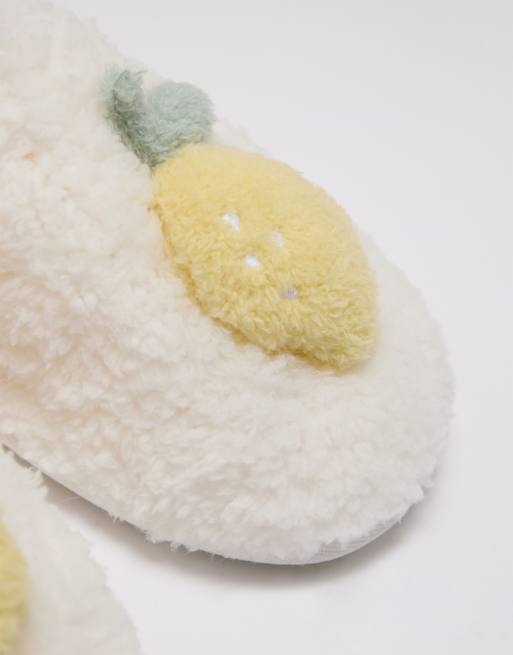 Boux Avenue - Chaussons à enfiler avec détail citron - Ivoire, 2 de 4