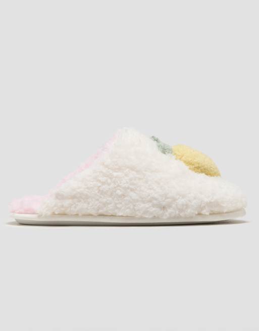 Boux Avenue - Chaussons à enfiler avec détail citron - Ivoire, 3 de 4
