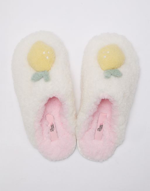 Boux Avenue - Chaussons à enfiler avec détail citron - Ivoire, 4 de 4