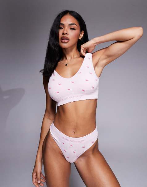 Boux Avenue rose printed bralette in pink