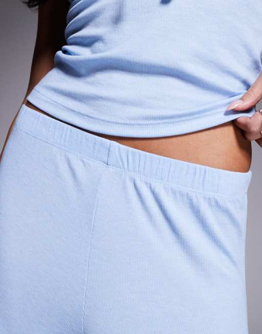 Boux Avenue - Completo con canottiera e pantaloni blu fiordaliso a coste con volant, 4 di 4