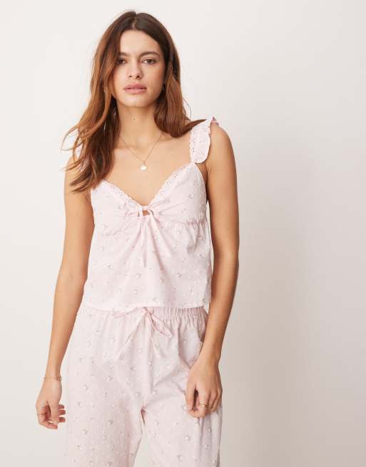 Boux Avenue - Completo in cotone rosa con canottiera e pantaloni, 2 di 4