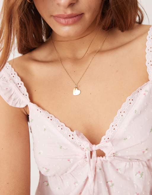 Boux Avenue - Completo in cotone rosa con canottiera e pantaloni, 3 di 4