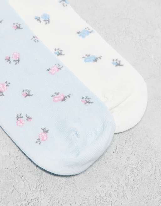 Boux Avenue - Confezione da 2 paia di calzini alla caviglia a fiorellini multicolore, 2 di 3