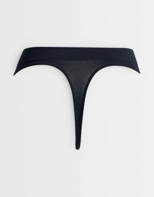 Boux Avenue - Confezione da 3 perizomi a vita alta senza cuciture neri, 2 di 3